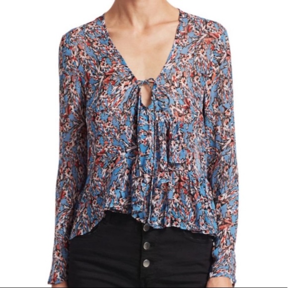 IRO Tops - IRO Silk Ruffle Tie Blouse